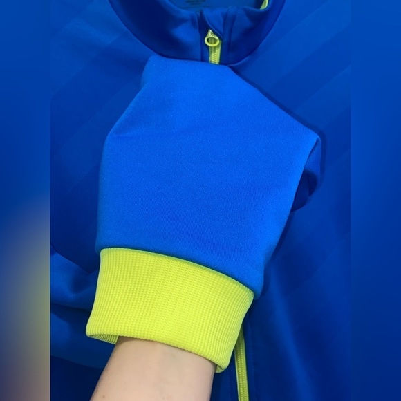 2/49$ Men’s Adidas full zip neon yellow & blue‎ sport Golf Jacket Sz Large - Picture 9 of 11